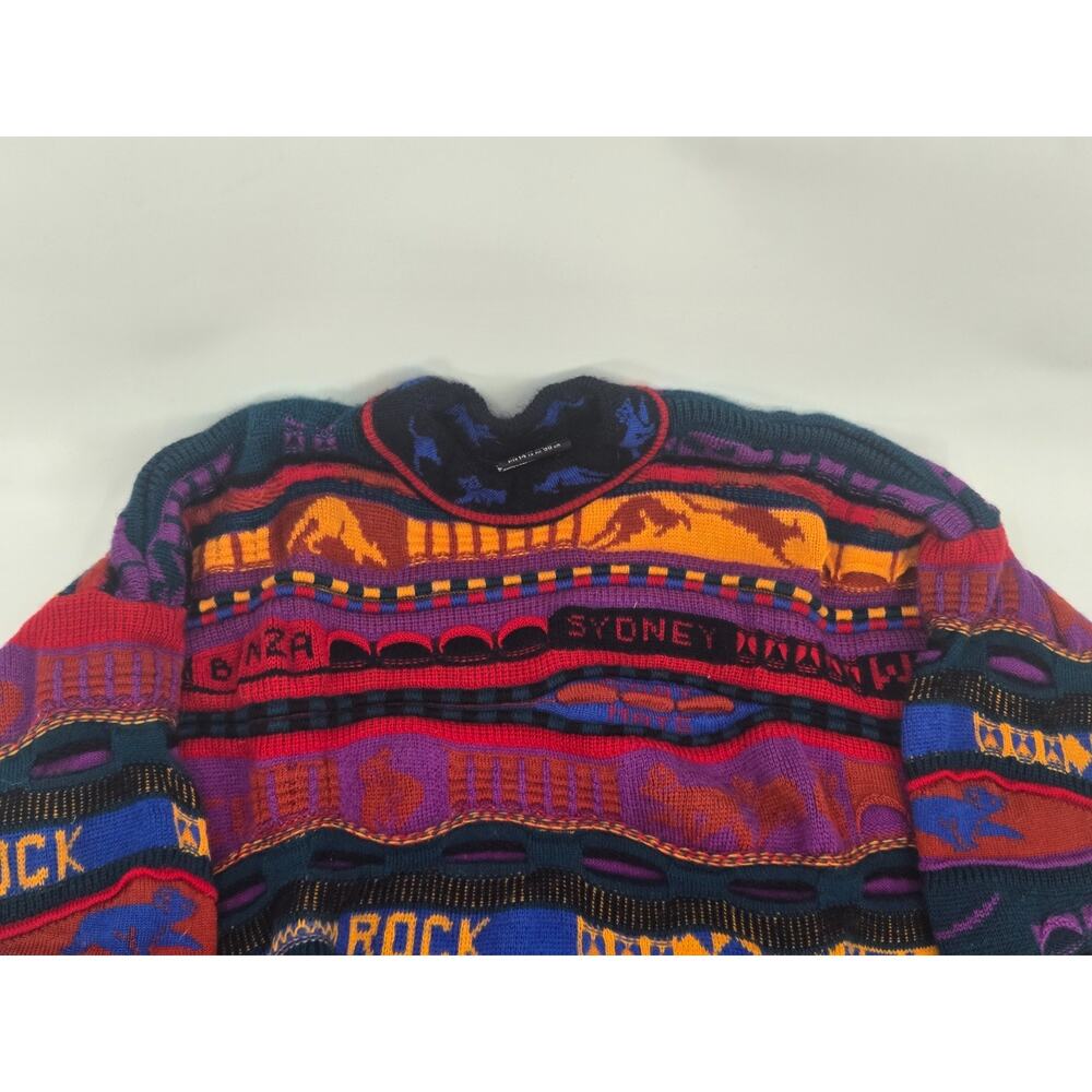 Vintage Emaroo Crazy 3D Knit Pullover Australia Theme 90s Jumper Size:14 - Picture 6 of 16